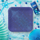 承諾 | ブルーインディゴバイオレットボホメダリオン ペーパープレート (パーティー)