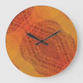 承諾 | レッドオレンジイエローボホメダリオン ラージ壁時計 (正面)