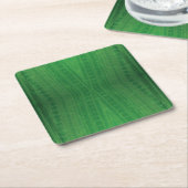 承諾 | 緑の折衷的ボホパターン スクエアペーパーコースター (アングル)