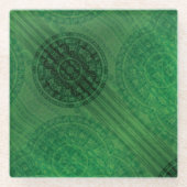承諾 | 緑の瞑想メダリオン ガラスコースター (正面)