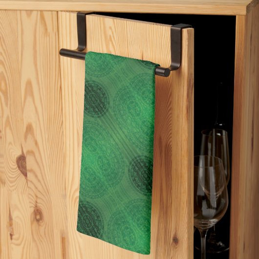 承諾 | 緑の瞑想メダリオン キッチンタオル (三つ折り)