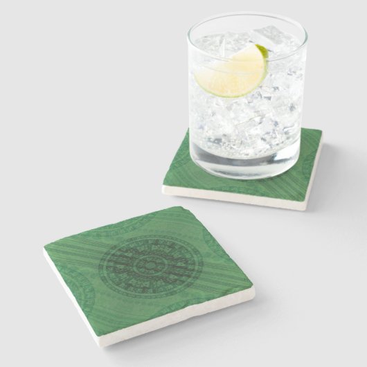 承諾 | 緑の瞑想メダリオン ストーンコースター (横)