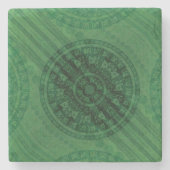 承諾 | 緑の瞑想メダリオン ストーンコースター (正面)