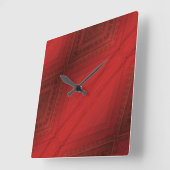 承諾 | 赤い折衷的ボホパターン スクエア壁時計 (傾斜)