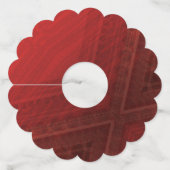 承諾 | 赤い折衷的ボホパターン ワイングラスタグ (正面)