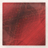 承諾 | 赤い瞑想メダリオン ガラスコースター (正面)