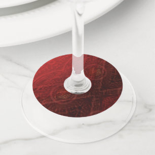 承諾   赤い瞑想メダリオン ワイングラスタグ