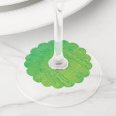 承諾 | 黄緑青絞り ワイングラスタグ (クローズアップ)