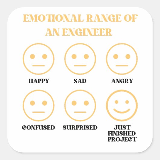 技おもしろい術者の感情的範囲 スクエアシール (正面)