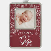 技木に昇格 |ベビー写真おばあちゃん シルバープレートフレームオーナメント (正面)
