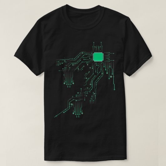 技術おたくのコンピュータコアプロセッサハート Tシャツ (デザイン正面)
