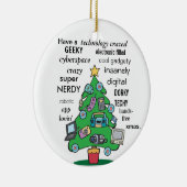 技術おもしろいデジタルオタク系のクリスマス セラミックオーナメント (右)