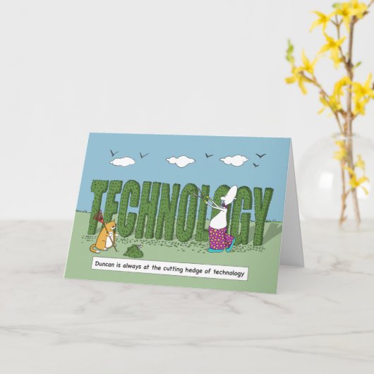 技術おもしろいハッピーバースデーの切断ヘッジ カード (黄色い花)