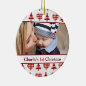 技術のクリスマスツリーおよびハート セラミックオーナメント (右)