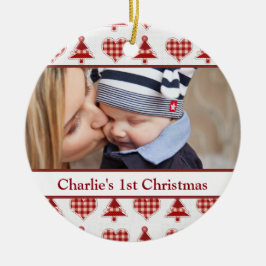 技術のクリスマスツリーおよびハート セラミックオーナメント