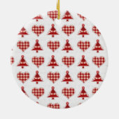 技術のクリスマスツリーおよびハート セラミックオーナメント (裏面)