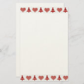 技術のクリスマスツリーおよびハート 便箋 (正面/裏面)