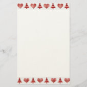 技術のクリスマスツリーおよびハート 便箋 (正面)