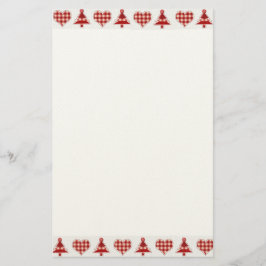 技術のクリスマスツリーおよびハート 便箋