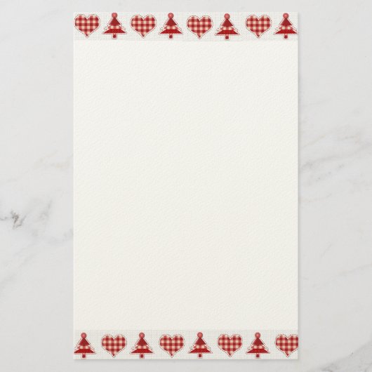 技術のクリスマスツリーおよびハート 便箋 (正面)