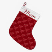 技術のクリスマスツリーおよびボタン ラージクリスマスストッキング (正面 (吊り時))