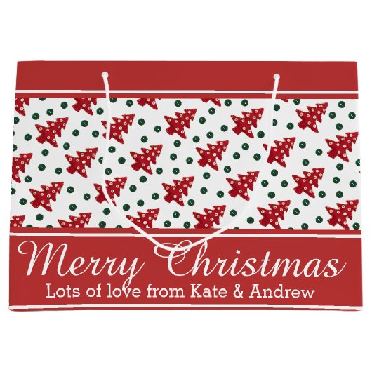 技術のクリスマスツリーおよびボタン ラージペーパーバッグ (正面)