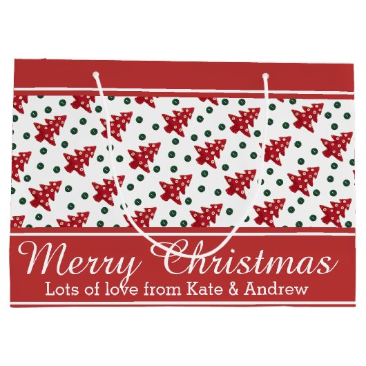 技術のクリスマスツリーおよびボタン ラージペーパーバッグ (裏面)