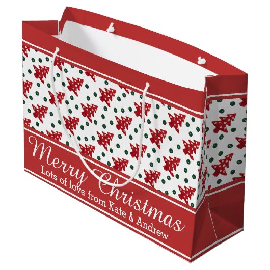 技術のクリスマスツリーおよびボタン ラージペーパーバッグ (裏面アングル)