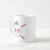技術のスカル(ピンク) コーヒーマグカップ (正面左)