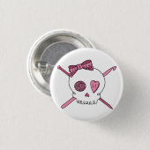 技術のスカル(ピンク) 缶バッジ (正面&裏面)