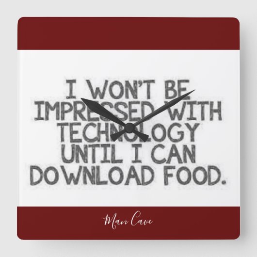 技術のダウンロード スクエア壁時計 (正面)