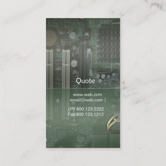 技術のマザーボードコンピュータ技術修理 名刺 (裏面)