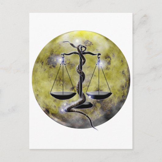 技術の地下牢の(占星術の)十二宮図天秤座 ポストカード (正面)
