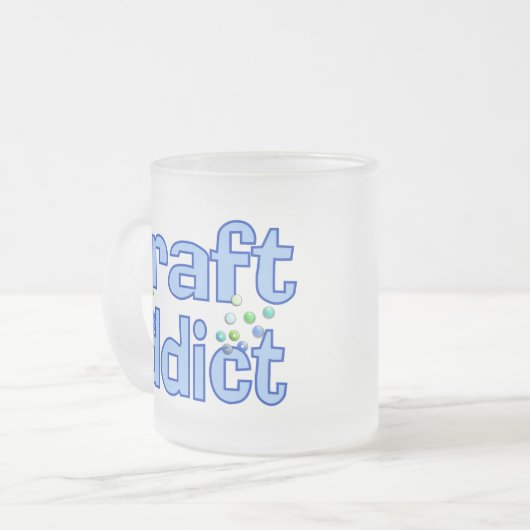 技術の常習者のビーズのデザインのギフト フロストグラスマグカップ (正面左)