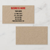 技術の紙のハンドメイドの一見のゴム印 名刺 (正面/裏面)