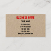 技術の紙のハンドメイドの一見のゴム印 名刺 (正面)