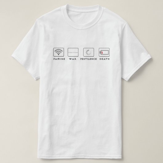 技術の黙示録のおもしろいなノベルティの4人の騎手 Tシャツ (デザイン正面)