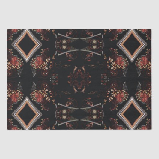 技術のDecoupageのアールデコのコラージュの花パターン2 薄葉紙 (正面)