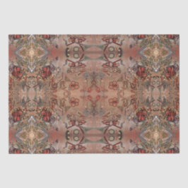 技術のDecoupageのアールデコのコラージュの花柄パターン 薄葉紙