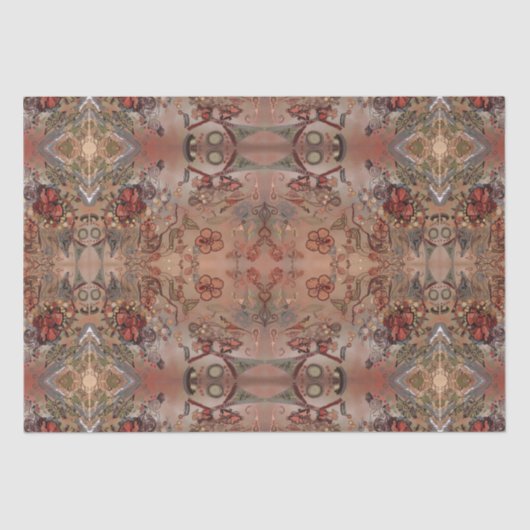 技術のDecoupageのアールデコのコラージュの花柄パターン 薄葉紙 (正面)