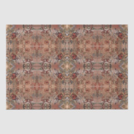 技術のDecoupageのアールデコのコラージュの花柄パターン 薄葉紙