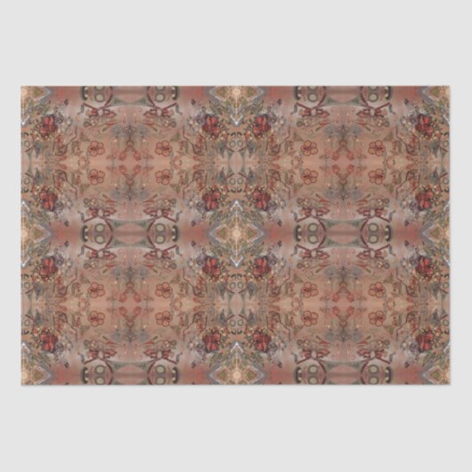 技術のDecoupageのアールデコのコラージュの花柄パターン 薄葉紙 (正面)