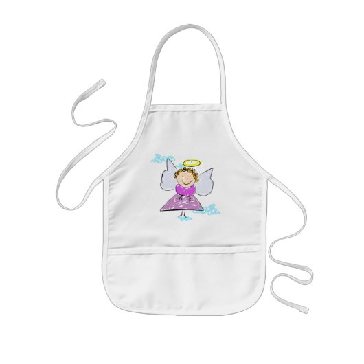 技術または料理のためのかわいい子供の天使のエプロン 子供用エプロン (正面)