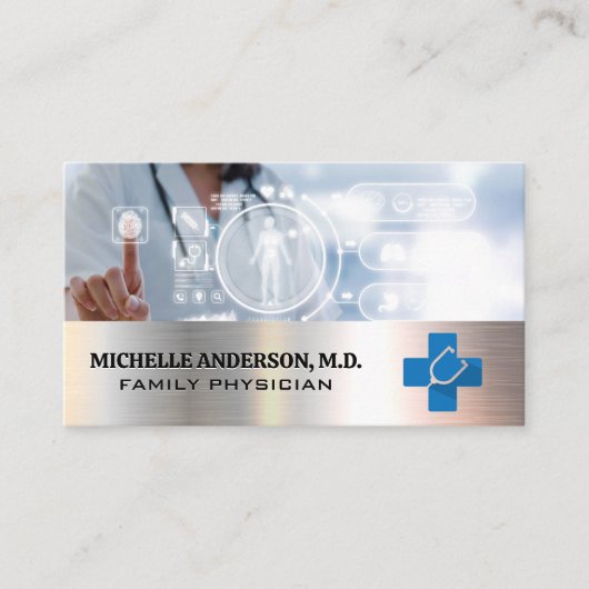 技術を使った医師 |メディカルロゴ 名刺 (正面)