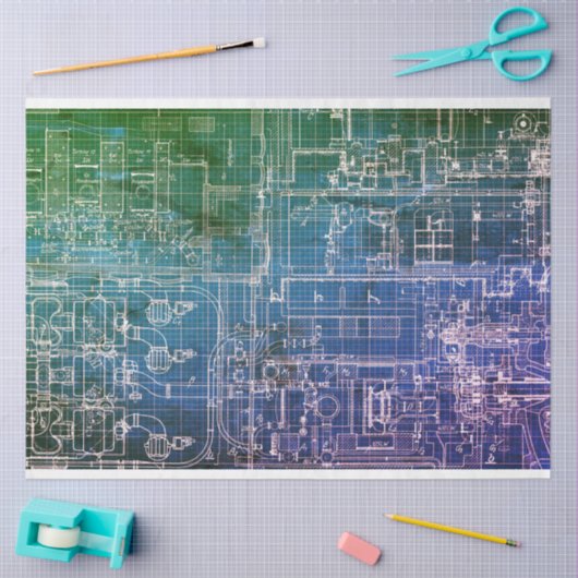技術エンジニアの設計図の切り離し 薄葉紙 (クラフト)