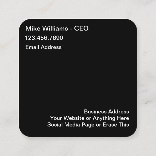 技術カッコいいテーマユニーク名刺 スクエア名刺 (裏面)