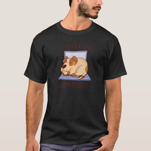 技術コンピュータ犬プログラミング・プログラマ Tシャツ (正面)
