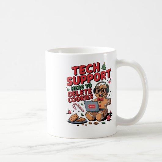 技術サポートがクッキーを削除します クリスマス コーヒーマグカップ (右)
