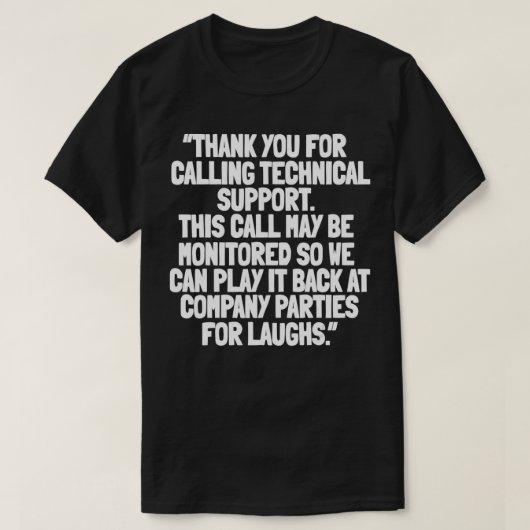 技術サポート呼び出し情報技術呼び出しC Tシャツ (デザイン正面)
