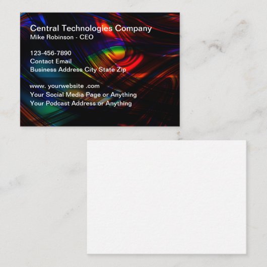 技術テーマ名刺のクールデザイン 名刺 (正面/裏面)